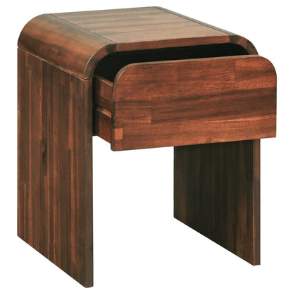 Comodino 41,5x42x52 cm in Legno Massello di Acacia