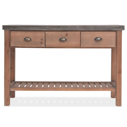 Tavolo Consolle in Legno Massello di Abete 122x35x80 cm