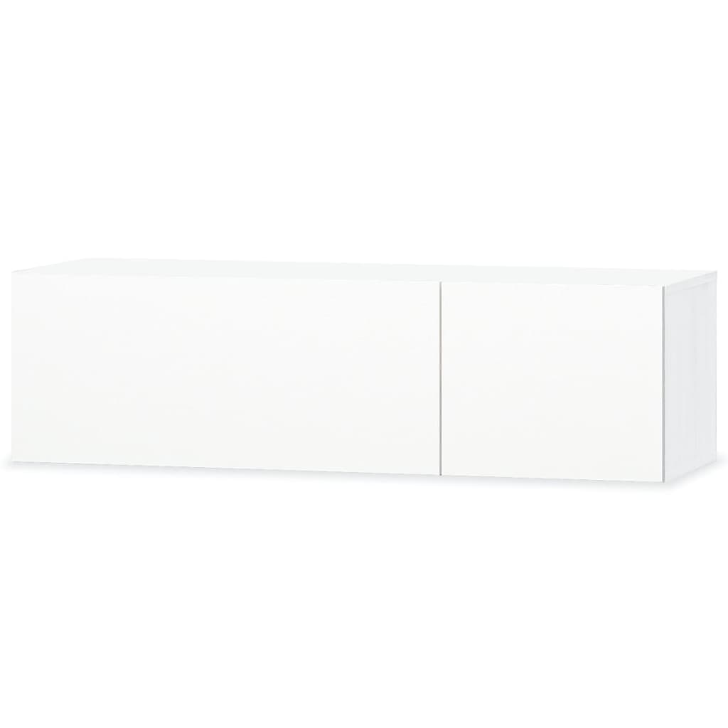 Mobile Porta TV in Legno Multistrato 120x40x34 cm Bianco Lucido