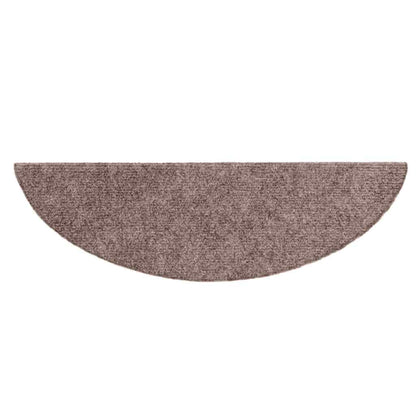 Tappetini per scale autoadesivi 15 pz 56x17x3 cm Marrone Chiaro Semicircolari