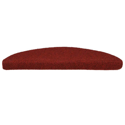 Tappetini per scale autoadesivi 15 pz 56x17x3 cm Bordeaux Rosso Semicircolari
