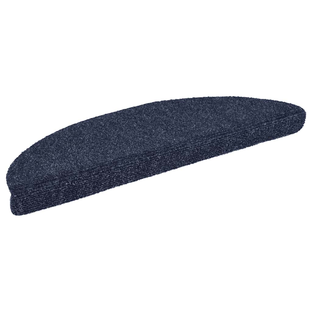 Tappetini per scale autoadesivi 15 pz 56x17x3 cm blu semicircolari