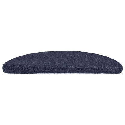 Tappetini per scale autoadesivi 15 pz 56x17x3 cm blu semicircolari