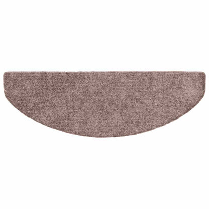 Tappetini per scale autoadesivi 15 pz 65x21x4 cm Marrone Chiaro semicircolari grandi