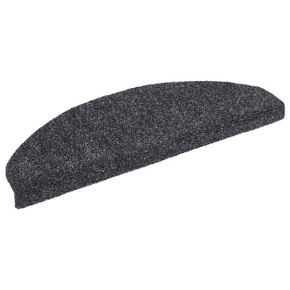Tappetini per scale autoadesivi 15 pz 65x21x4 cm Grigio scuro Semicircolari Grandi