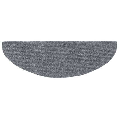 Tappetini per scale autoadesivi 15 pz 65x21x4 cm Grigio chiaro Semicircolari Grandi