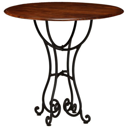 Tavolo da Pranzo in Legno di Acacia Finitura Ambra 80x76 cm