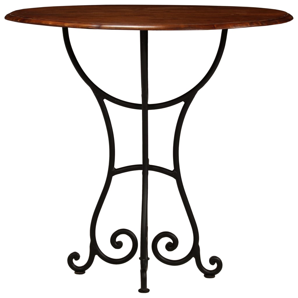 Tavolo da Pranzo in Legno di Acacia Finitura Ambra 80x76 cm