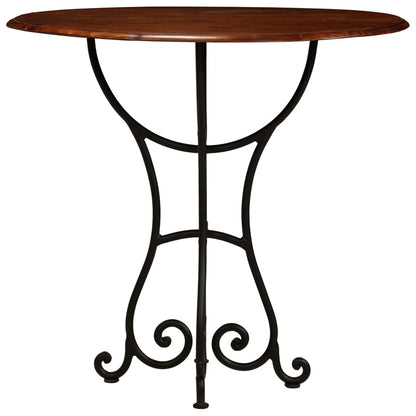 Tavolo da Pranzo in Legno di Acacia Finitura Ambra 80x76 cm