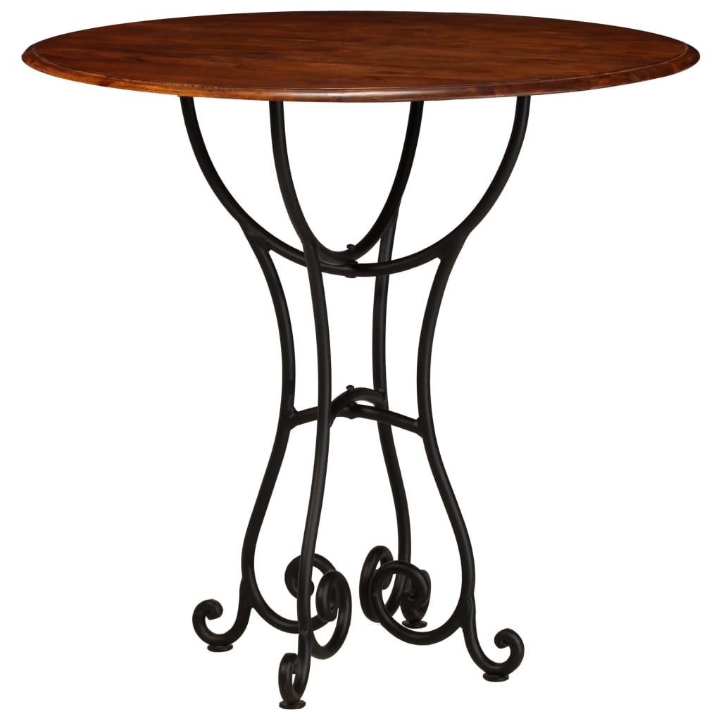 Tavolo da Pranzo in Legno di Acacia Finitura Ambra 80x76 cm