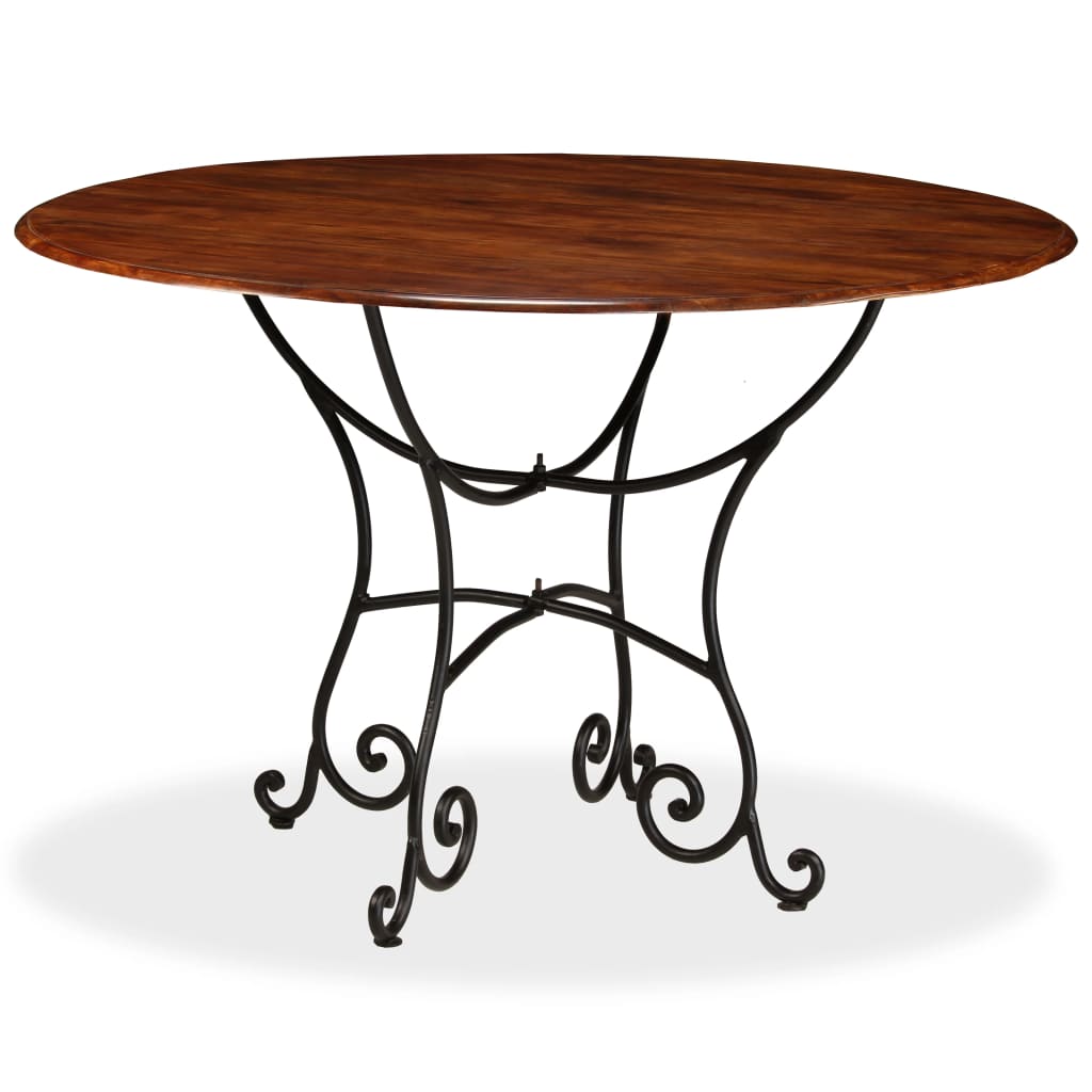 Tavolo da Pranzo in Legno di Acacia Finitura Ambra 120x76 cm