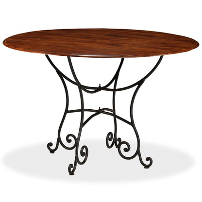 Tavolo da Pranzo in Legno di Acacia Finitura Ambra 120x76 cm