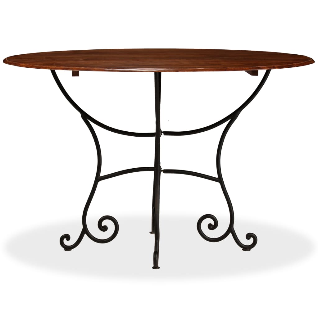 Tavolo da Pranzo in Legno di Acacia Finitura Ambra 120x76 cm