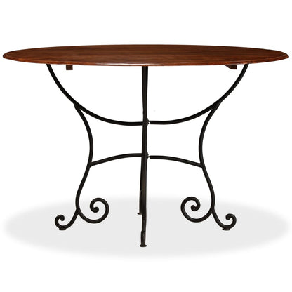 Tavolo da Pranzo in Legno di Acacia Finitura Ambra 120x76 cm