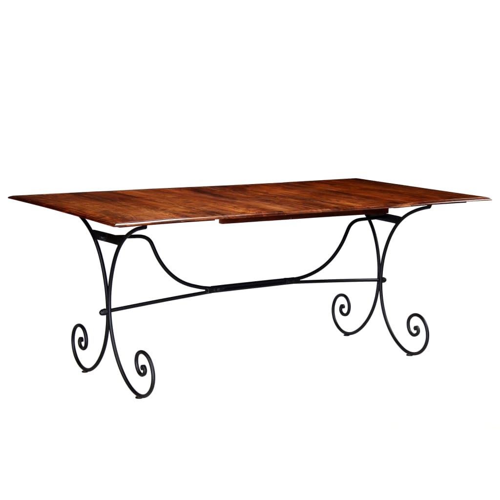 Tavolo da Pranzo in Legno Massello Finitura Ambra 200x100x76 cm