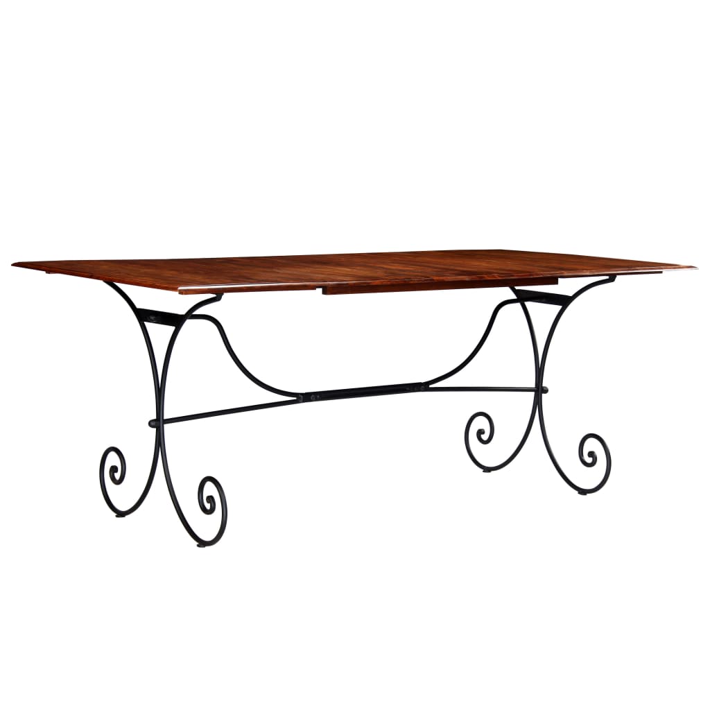 Tavolo da Pranzo in Legno Massello Finitura Ambra 200x100x76 cm