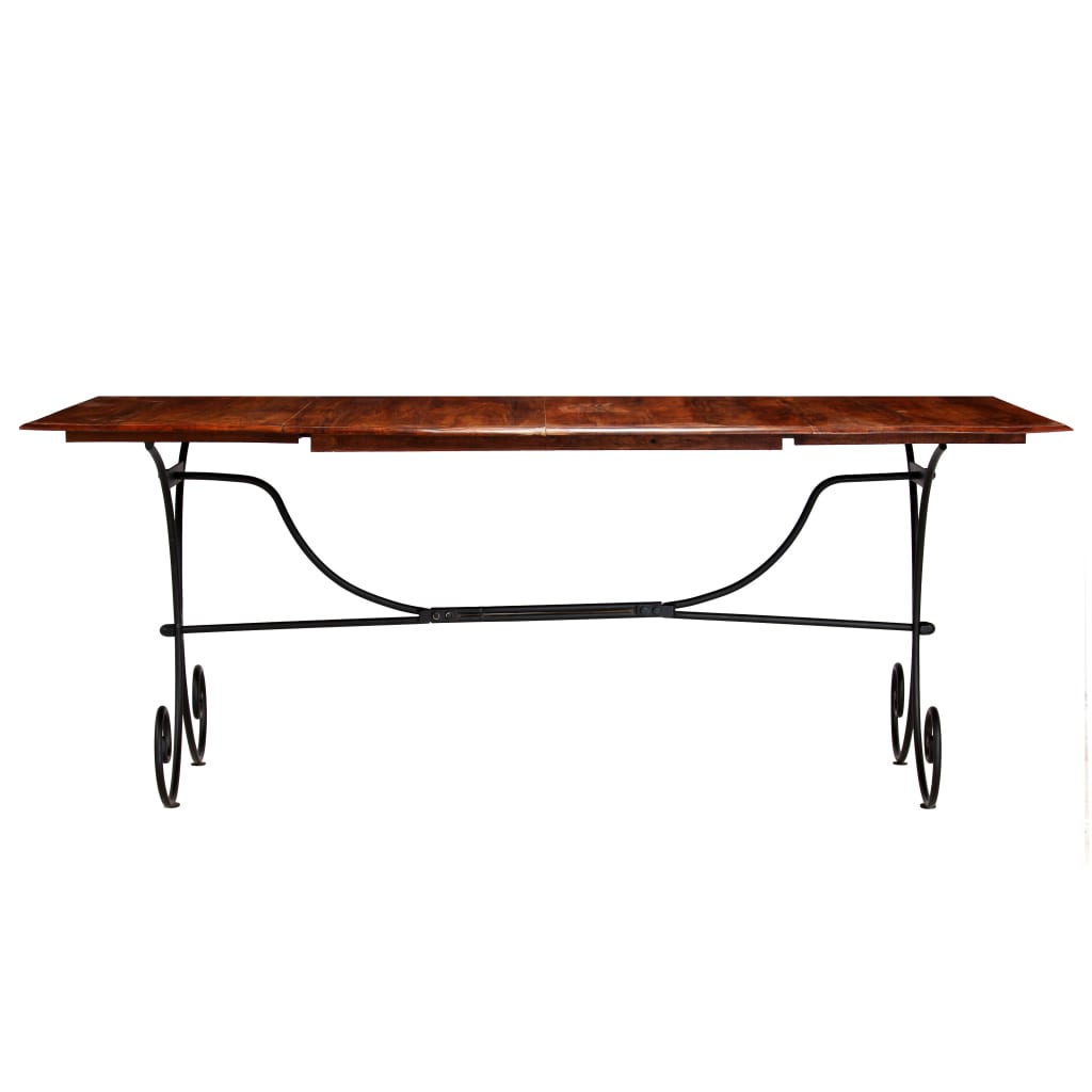 Tavolo da Pranzo in Legno Massello Finitura Ambra 200x100x76 cm