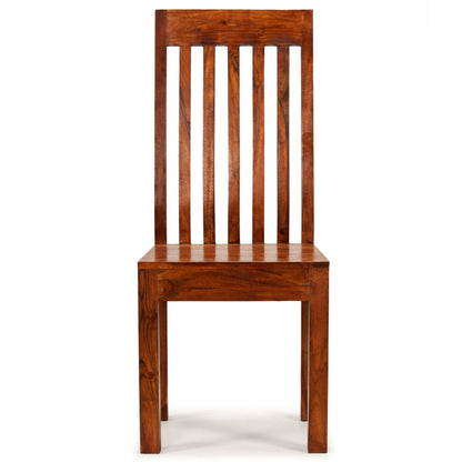 Sedie da Pranzo 2 pz in Legno Massello con Finitura Ambra