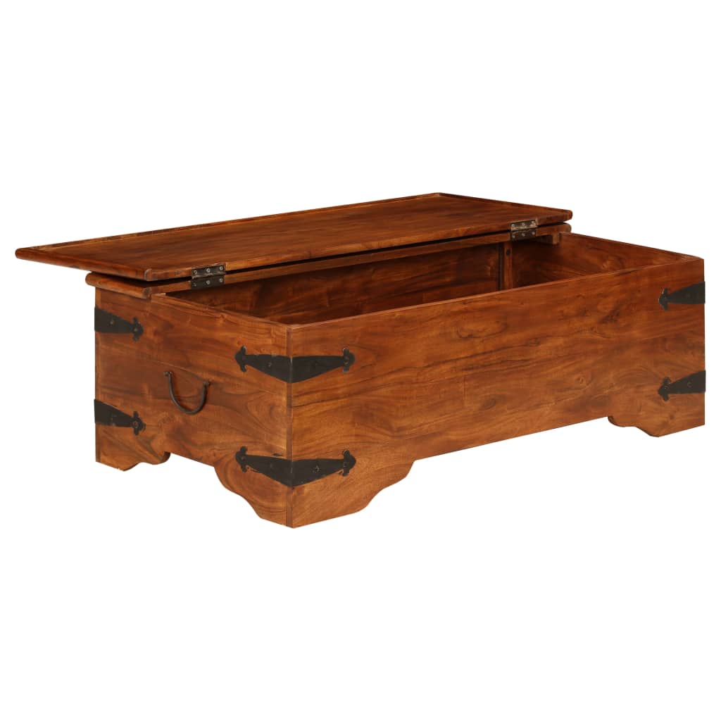 Tavolino da Salotto in Legno Acacia Finitura Ambra 110x55x35 cm