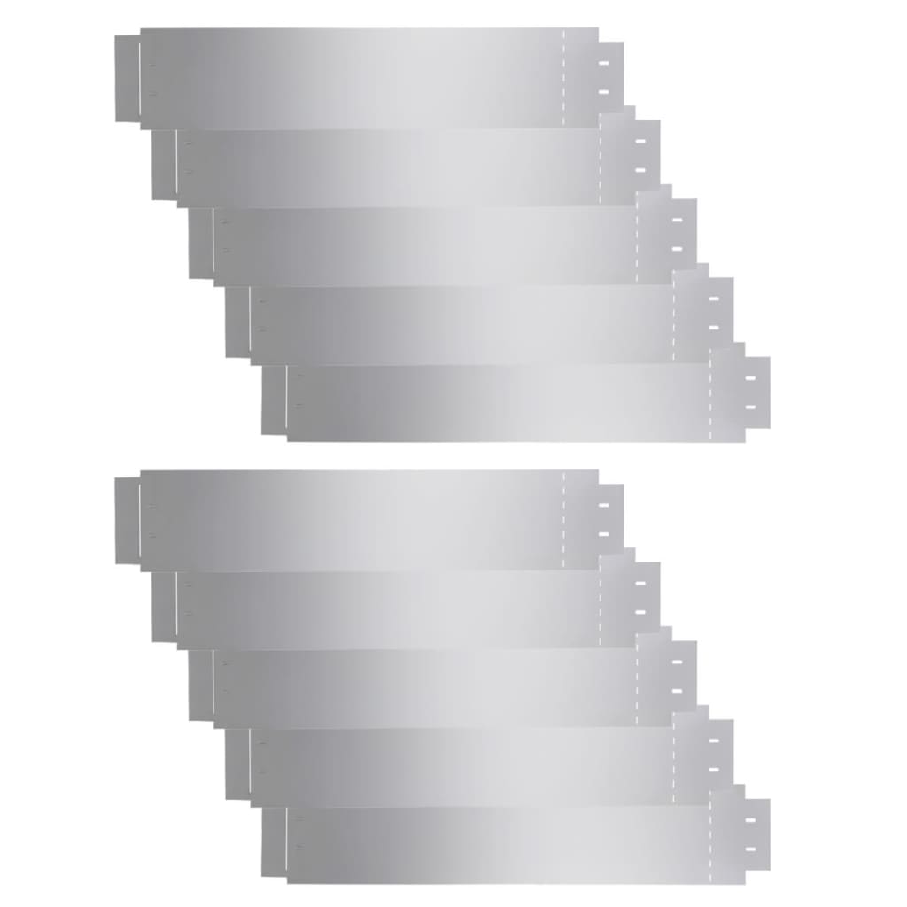 Pannelli Recinzione per Prato 10 pz Acciaio Zincato 100x20 cm