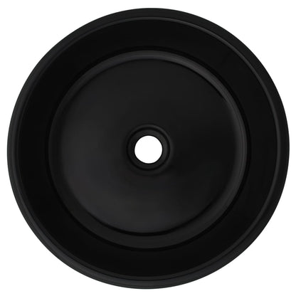Lavandino Tondo in Ceramica Nero 42x12 cm