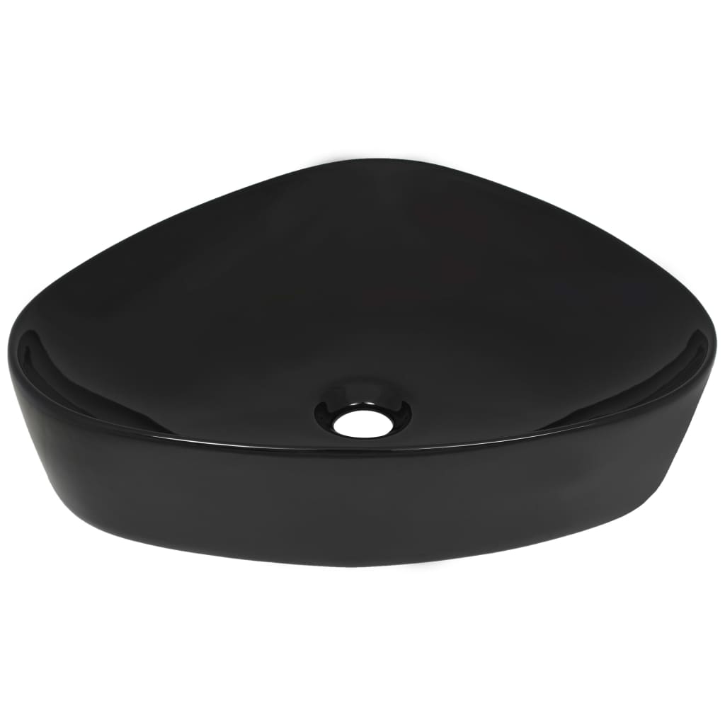 Lavabo Triangolo in Ceramica Nero 50,5x41x12 cm