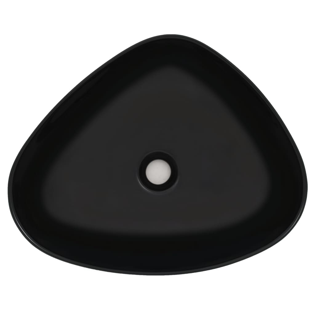 Lavabo Triangolo in Ceramica Nero 50,5x41x12 cm