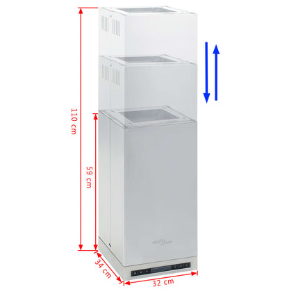 Cappa a Isola con Display LCD e Sensore Touch 756 mÂ³/h LED