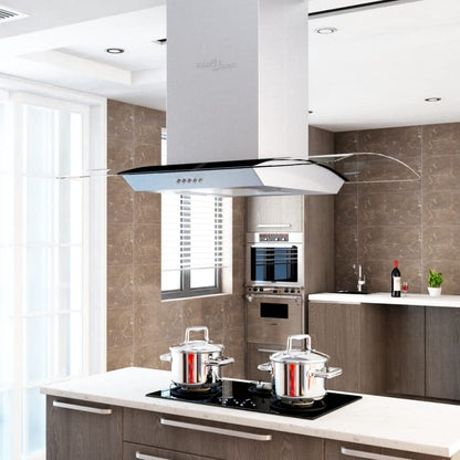 Cappa a Isola 90 cm Acciaio Inossidabile 756 mÂ³/h LED