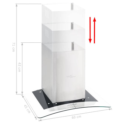 Cappa Aspirante a Muro 60 cm Acciaio Inossidabile 756 mÂ³/h LED