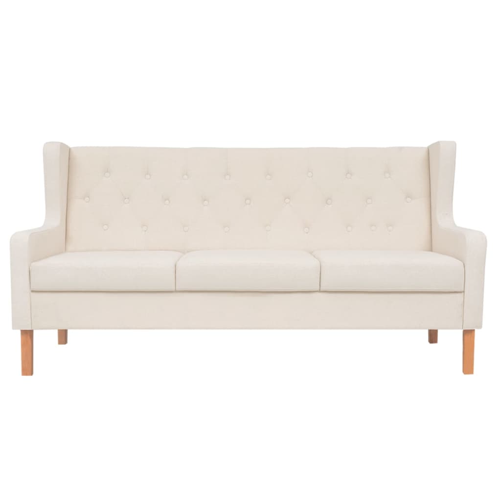 Set Divani 2 pz in Tessuto Bianco Crema
