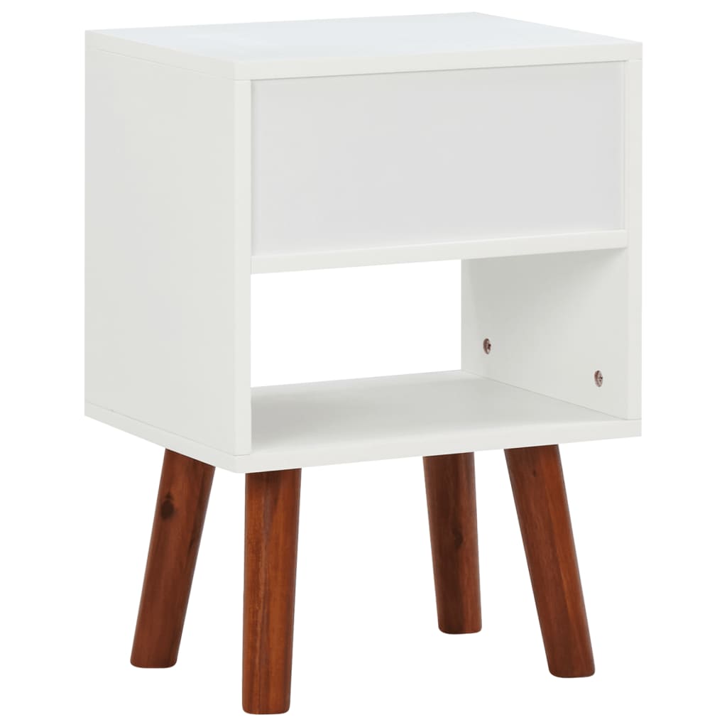 Comodino in Legno Massello di Acacia 40x30x57 cm