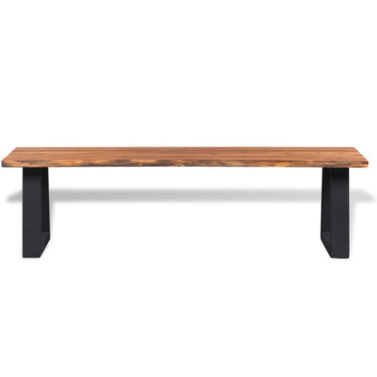 Panca in Legno Massello di Acacia 160 cm