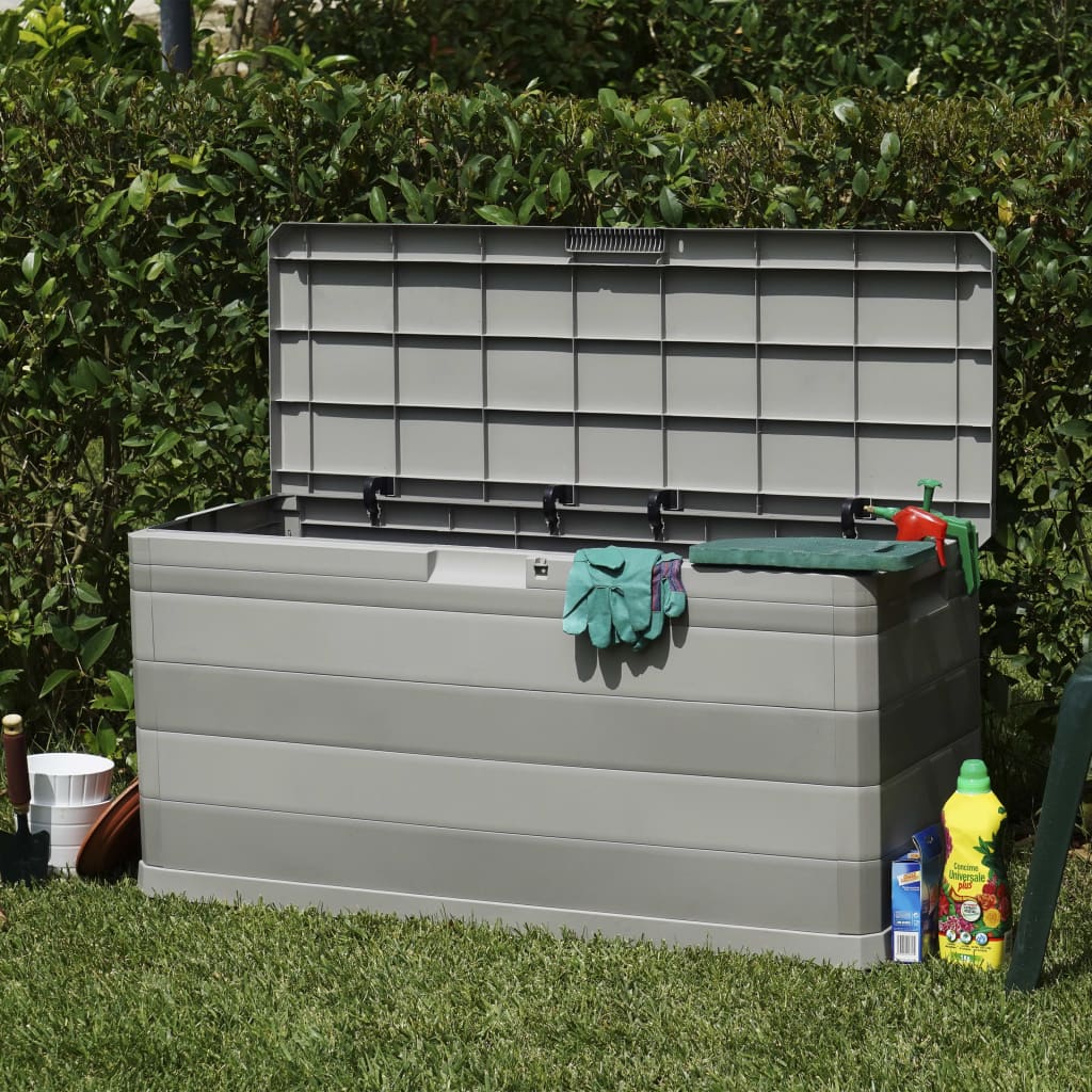 Baule da Giardino Grigio 117x45x56 cm