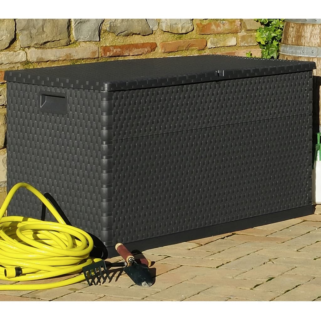 Baule da Giardino Antracite 120x56x63 cm in Rattan PP