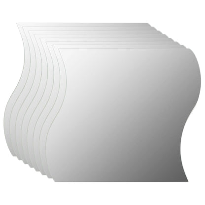 Specchi da Parete 8 pz 20x20 cm in Vetro a Onda