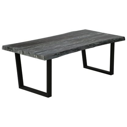 Tavolino da Salotto Legno Massello di Mindi 102x56x41 cm Grigio