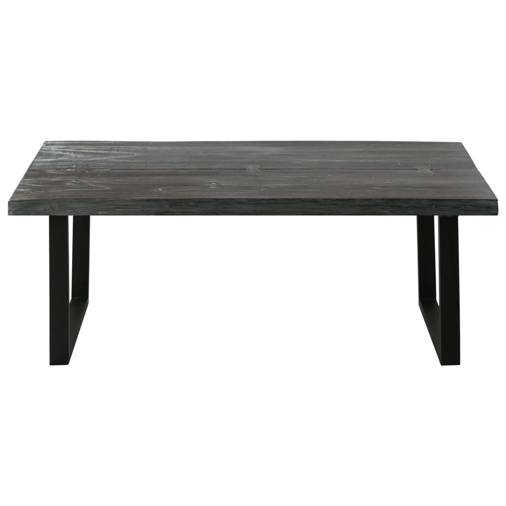 Tavolino da Salotto Legno Massello di Mindi 102x56x41 cm Grigio