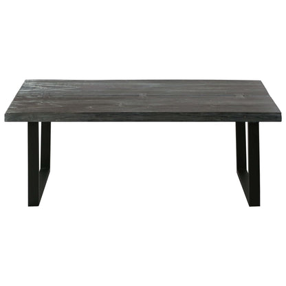 Tavolino da Salotto Legno Massello di Mindi 102x56x41 cm Grigio