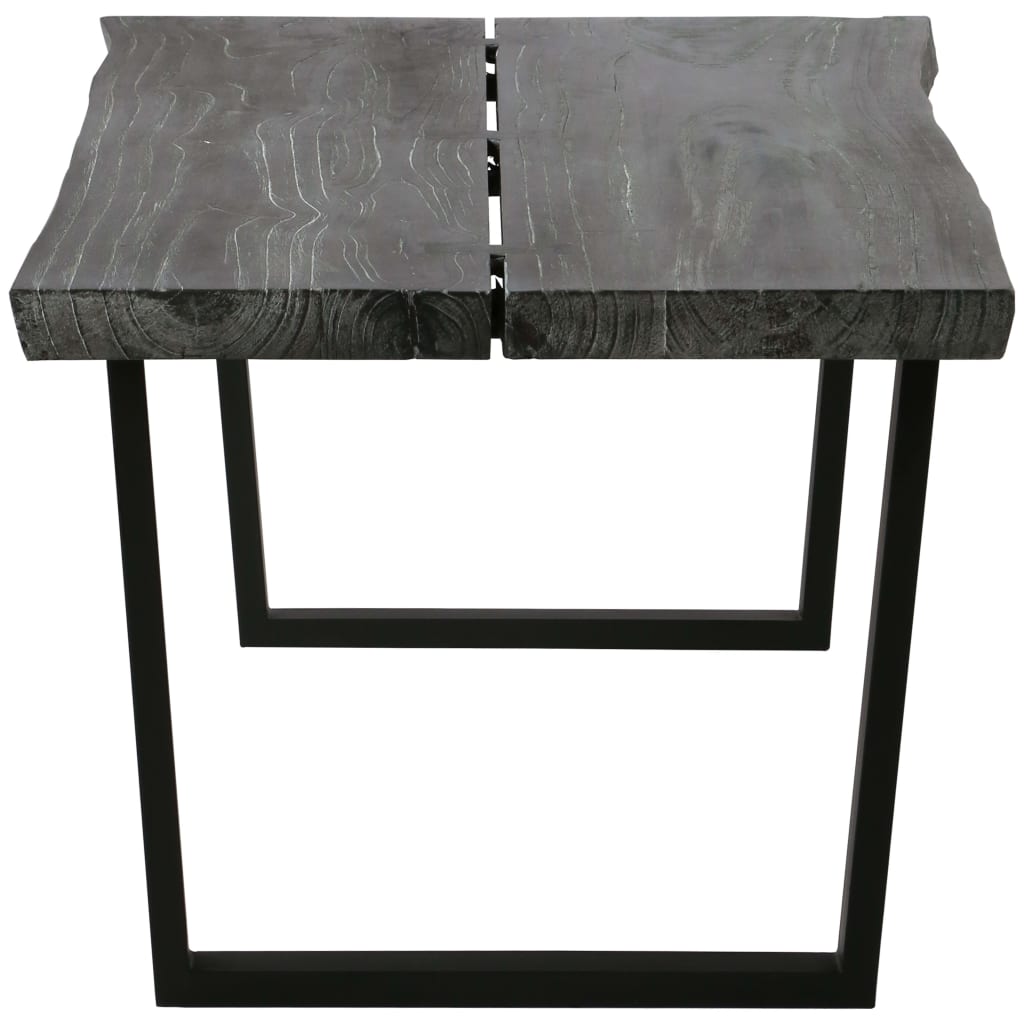 Tavolino da Salotto Legno Massello di Mindi 102x56x41 cm Grigio