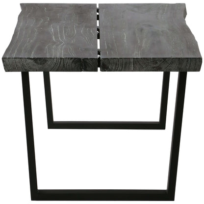 Tavolino da Salotto Legno Massello di Mindi 102x56x41 cm Grigio