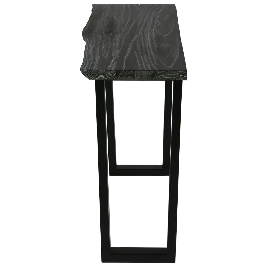 Tavolo Consolle in Legno Massello di Mindi 110x35x75 cm Grigio
