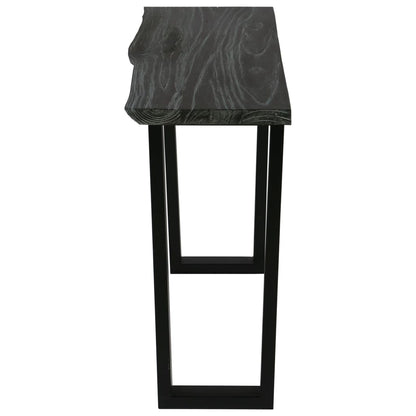 Tavolo Consolle in Legno Massello di Mindi 110x35x75 cm Grigio
