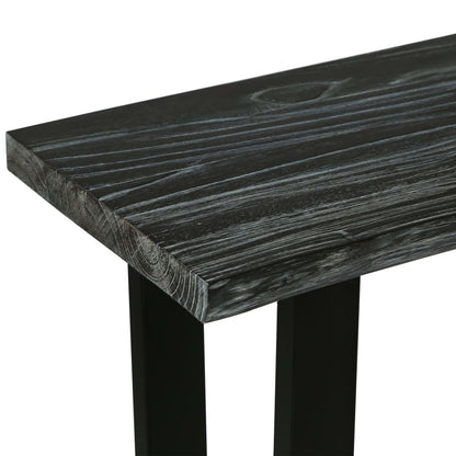 Tavolo Consolle in Legno Massello di Mindi 110x35x75 cm Grigio