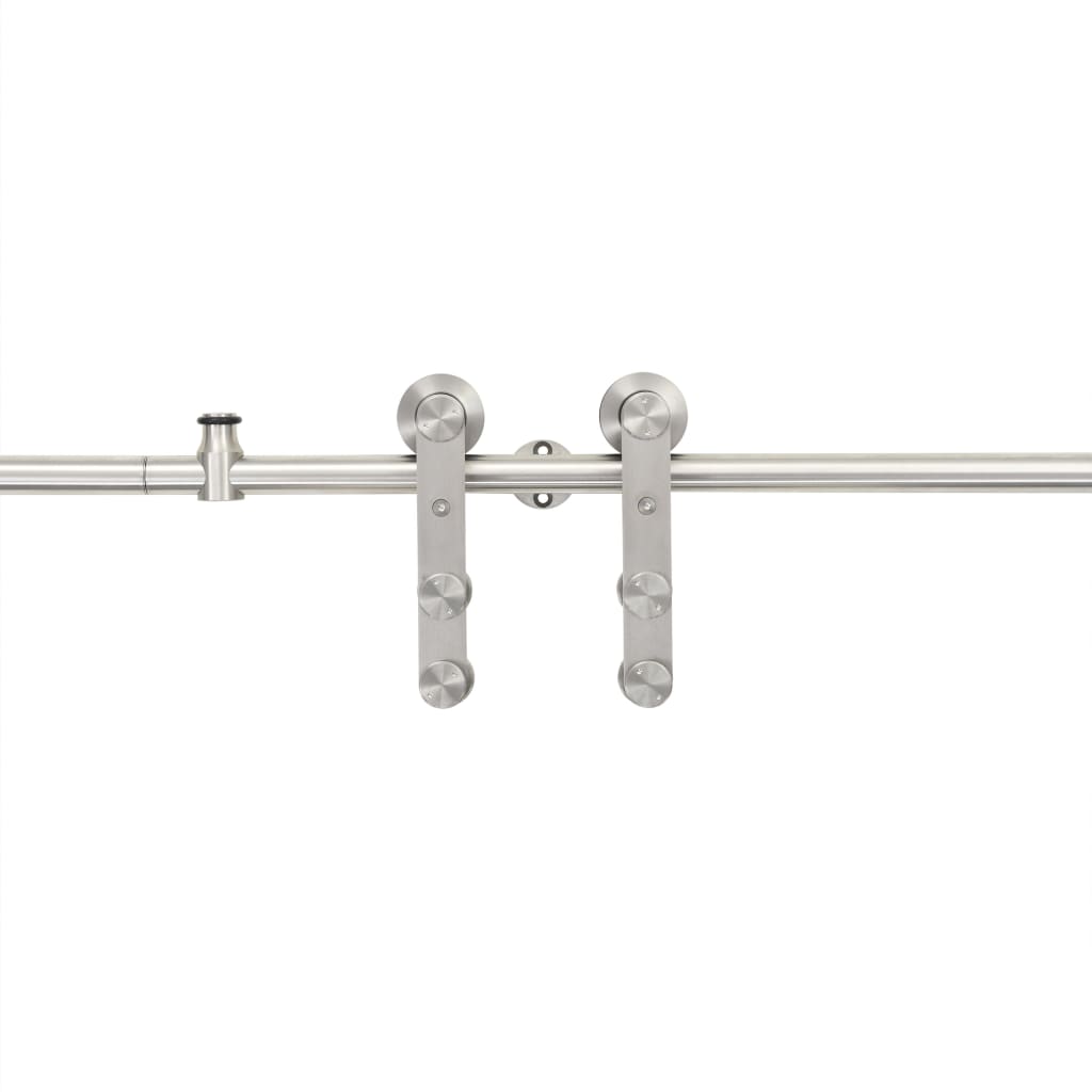 Kit Binari Porta Scorrevole 183cm Acciaio Inossidabile Argento