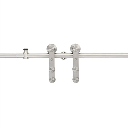Kit Binari Porta Scorrevole 183cm Acciaio Inossidabile Argento