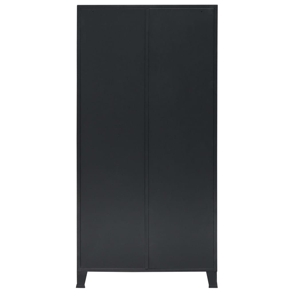 Armadio in Metallo in Stile Industriale 90x40x180 cm Nero