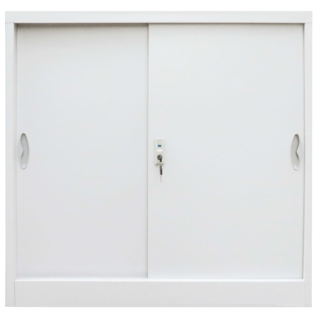 Armadio per Ufficio Porte Scorrevoli Metallo 90x40x90 cm Grigio