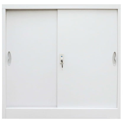 Armadio per Ufficio Porte Scorrevoli Metallo 90x40x90 cm Grigio