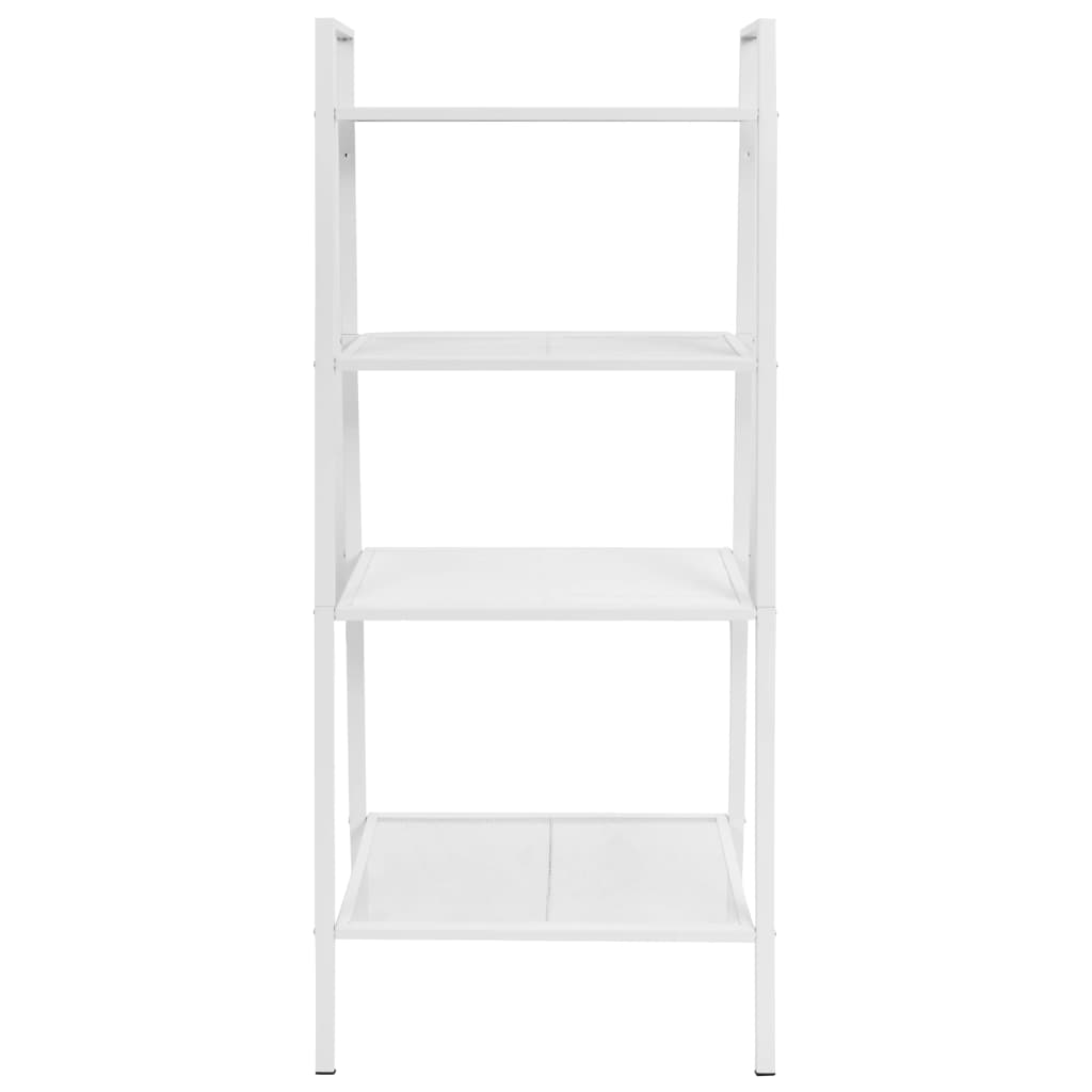 Libreria a Scala con 4 Ripiani in Metallo Bianco